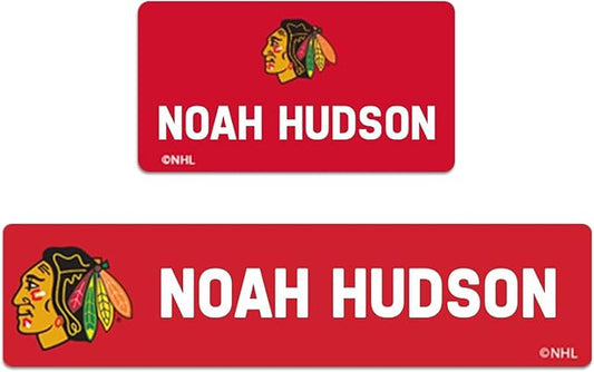 NHL Hockey Labels - Custom Peel and Stick, Waterproof Labels - Great for Organization, Sports, School, Day Camp Label - 155 Pack (Chicago Blackhawks)