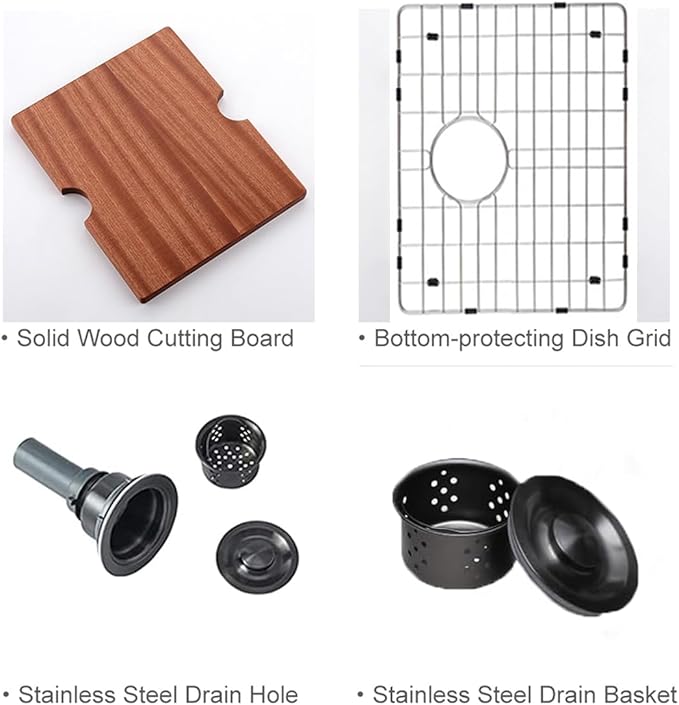 21x20 Inch Black Kitchen Sink, Drop In Bar Sink Black, Stainless Steel Square Small Topmount Workstation Sinks, Single Bowl Kitchen Sinks for Laundry Office Wet Bar Prep RV Outdoor Yard
