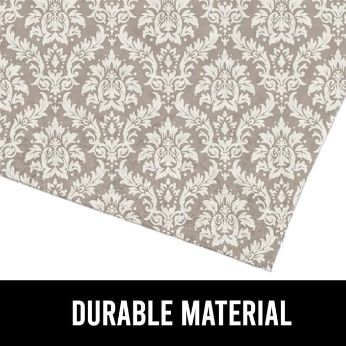 GORILLA GRIP LeakGuard Non-Adhesive Under Sink Mat for Kitchen Cabinet, 24x60, Waterproof Quick Dry Shelf Liner, Durable Absorbent Felt Mats for Bathroom Sinks, Cabinets, Dresser, Damask Taupe Cream