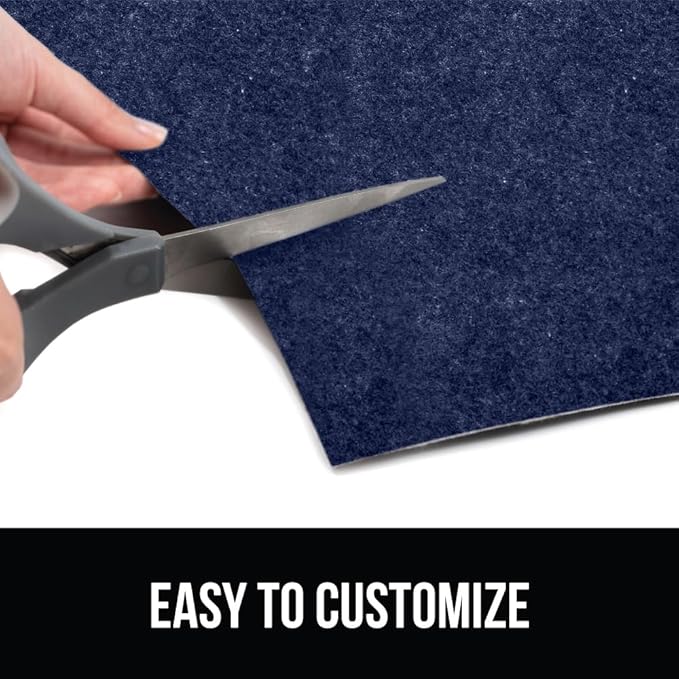 GORILLA GRIP LeakGuard Non-Adhesive Under Sink Mat for Kitchen Cabinet, Waterproof Quick Dry Shelf Liner, Durable Absorbent Felt Mats for Bathroom Sinks, Cabinets, Dresser, Easy to Trim, 24x30 Navy