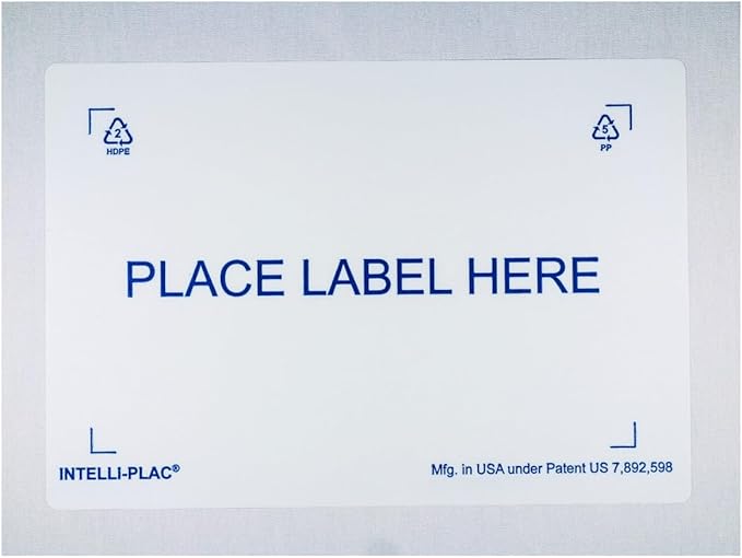 INTELLI-PLAC Label Holder for Containers, Totes, Bins (Pack of 25, 4.5X6.5) Permanent Label Holder Makes It Easy to Apply-Remove-Replace Your Labels. Prevent Sticky Residue & Overlapping of Labels