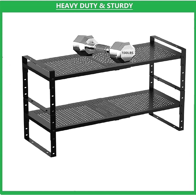 Multi-Functional Metal Shoe Rack, Space-Saving, Perfect for Entryway, Closet, Bathroom, etc. - Sturdy and Durable, High Weight Capacity(2PACKS/Black/Medium)