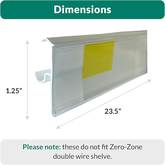 Price Tag Holder and Molding for Double Wire Cooler/Freezer Shelves | 28" Long | 1.25" High | 50 Pack | White
