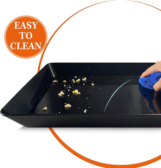 AMGBZT Serving Tray Platter, 3 Pcs Food Tray for Veggie Fruit Snack Dessert Cookie Cheese, Food Trays for Party Supplies Display, Plastic Platters for Serving Food, Large Trays, BPA Free