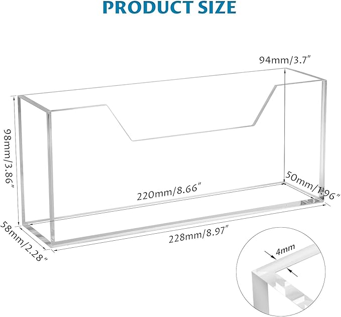 Acrylic Guest Towel Napkin Holder for Bathroom, Clear Waterproof Splash Towel Holder for Table, Kitchen, Napkin Holders for Paper Napkins, Dining Table Napkin Tray for Home, Restaurant, Hotel (2-Pack)