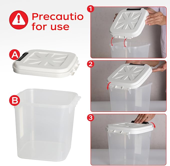 50LBS Flour Container - Rice Dispenser 50LBS/25KG/20Qt Food Cereal Container Bins with Measuring Cup for Household Pantry Organization (50 LBS)