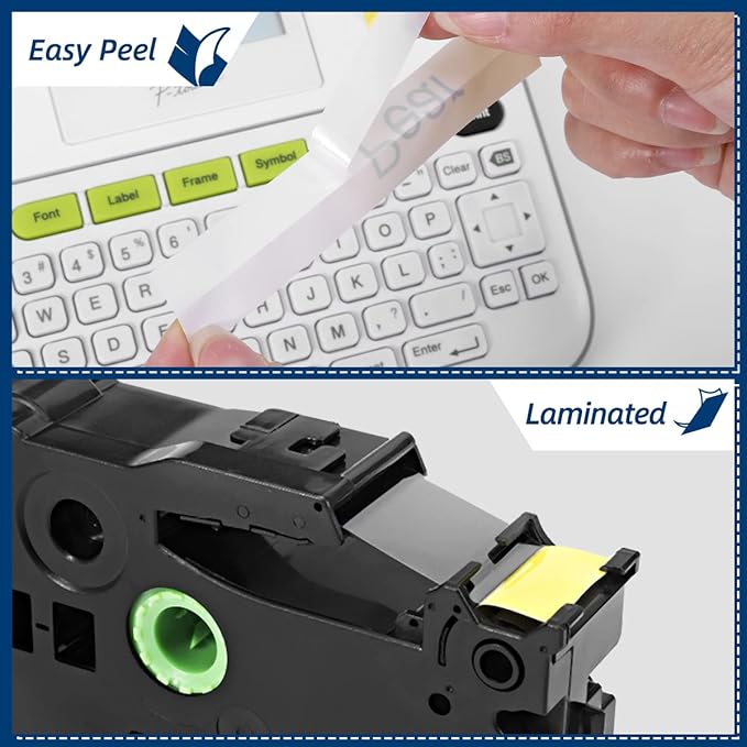 Labelife 18mm Yellow Label Tape TZe-641 Replace for Brother P Touch TZe TZ Tape 18mm 0.7 Laminated Yellow 3/4'' TZe641 TZ641 for Ptouch PTD600 PTD400AD PT1880 Label Maker, 4-Pack