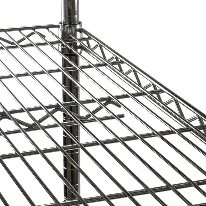Shelving Inc. 12" d x 24" w Chrome Wire Shelving with 2 Tier Shelves, Weight Capacity 800lbs Per Shelf