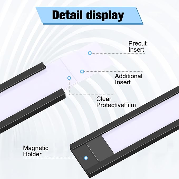 500 Pieces Magnetic Data Card Holders Channel Magnetic Label Holders Labels Racks with Magnets with 500 Protective Films and 1000 Replacement Strips for Metal Racks Shelf Bin (1 x 3 Inch)