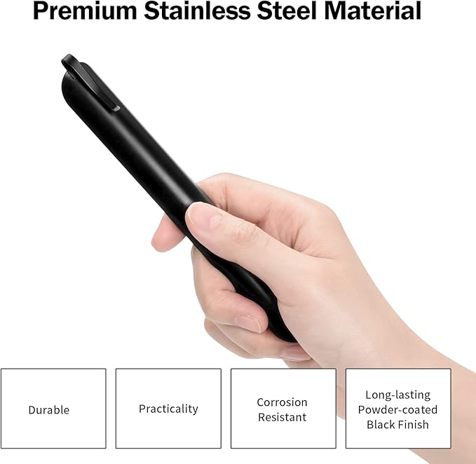 Crumb Sweeper, Crumbers, Table Cleaner Tool, Stainless Steel Crumbers for Servers, Bread Crumber, Restaurant Table Scraper for Crumbs on Table for Servers, Waiters and Waitresses (1 PACK, Black)