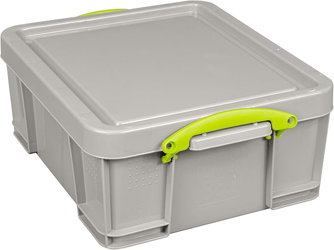 Really Useful Plastic Storage Box 18 Litre Recycled Dove Grey