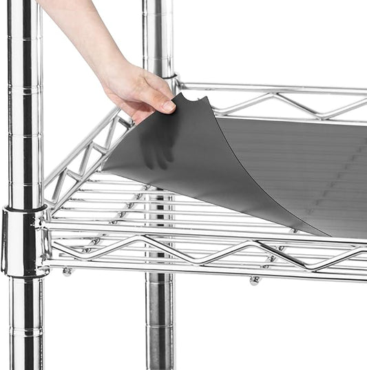 Frienda Set of 10 Wire Shelf Liner 18 x 48 Inch Heavy Duty Shelf Liners Packed Flat for Wire Shelving, Waterproof Non Adhesive Plastic Mat for Metal Rack Kitchen Shelves, Shoe Rack(Gray)