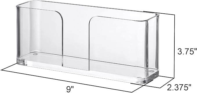 Amazing Abby Acrylic Guest Towel Napkin Holder (8.5"x4.5"), Plastic Napkin Dispenser with Non-Slip Pads, Clear Napkin Stand, Great for Kitchen Counter, Dining Table, Bathroom Vanity, and More