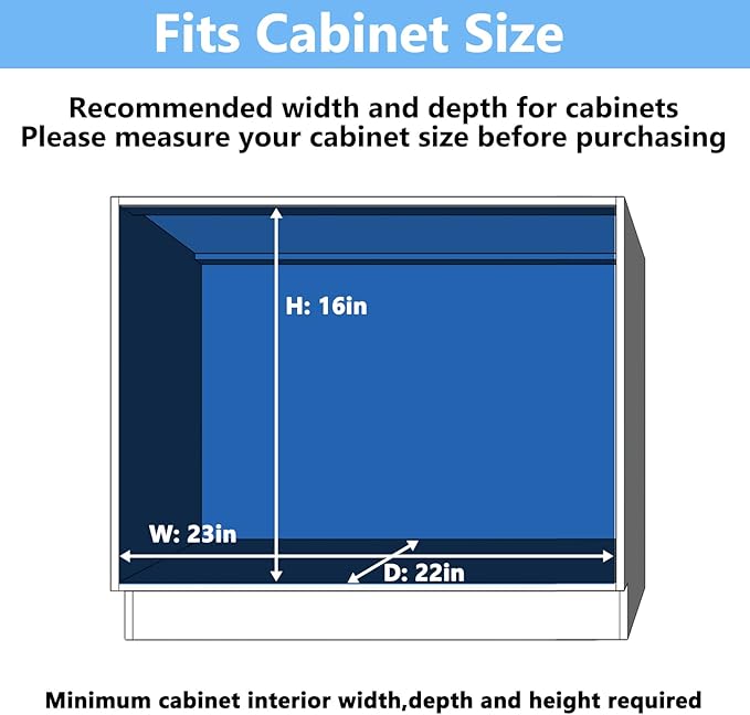MODCART 2 Tier Individual Pull Out Cabinet Organizer 22½" W x 21½" D, Heavy Duty Cabinet Pull Out Shelves, Slide Out Drawers Organization for Kitchen Cabinets Bathroom