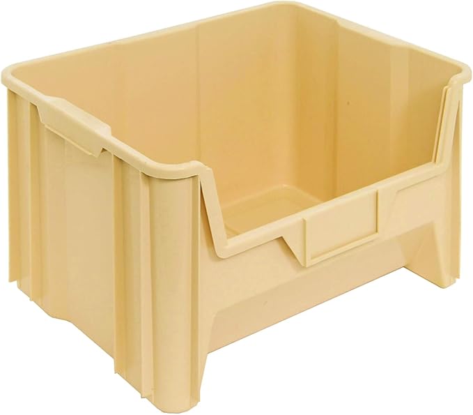 Hudson Exchange 20" x 15" x 12.5" (54 Pack) Plastic Giant Stackable Hopper Bin Container, Tan