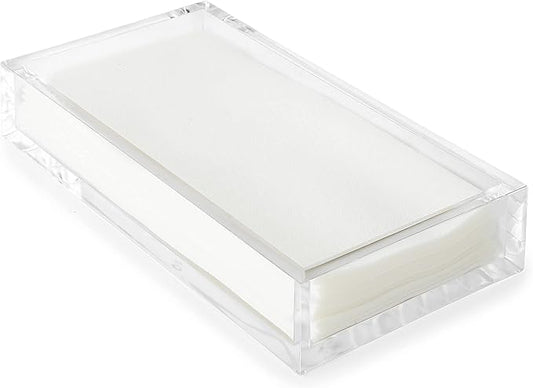 Huang Acrylic Clear Rectangle Paper Napkin Holder | For Dinner, Bathrooms, Hosting, Picnics, Weddings, Parties | Long Lasting Premium Acrylic Construction