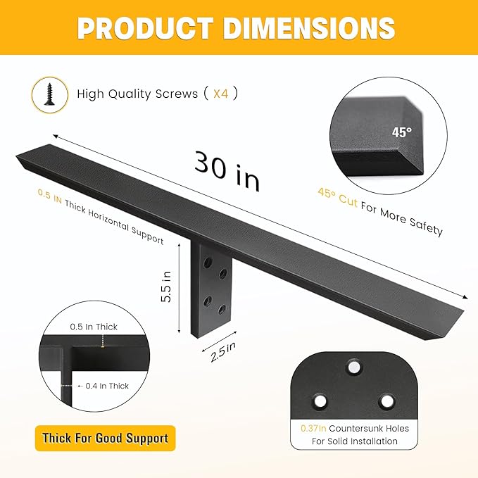 Hidden Countertop Support Bracket 30 Inch 2 Pack Heavy Duty Granite Support Bracket for Kitchen Island Bar Top Countertop