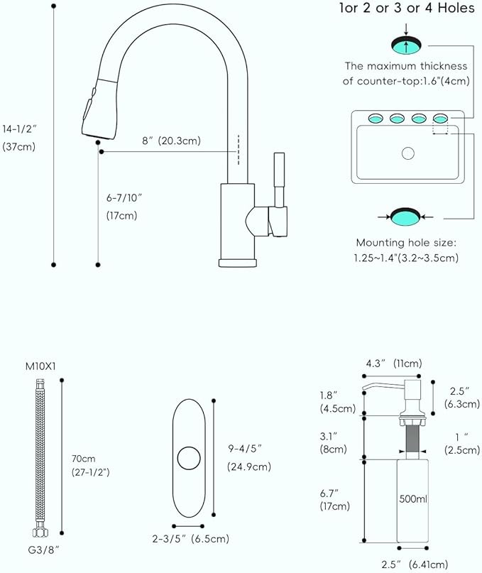 APPASO Touchless Kitchen Faucets Black, Kitchen Faucet with Pull-Down Sprayer, Touchless Sink Faucet with Soap Dispenser Matte Black, Stainless Single Handle High Arc with Motion Sensor