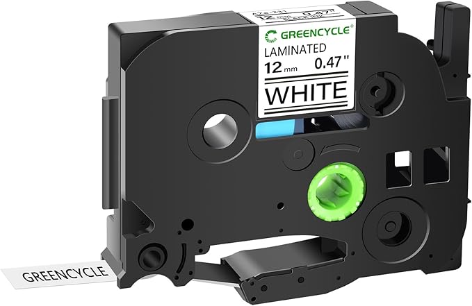 GREENCYCLE 12mm 0.47 Laminated White Tape Compatible for Brother P-touch Label Maker Tape TZe-231 Black on White TZ-231 TZe231 1/2 inch TZe TZ Tape for Ptouch PT-D210 D220 H110 H100 D400 D600, 40 Pack
