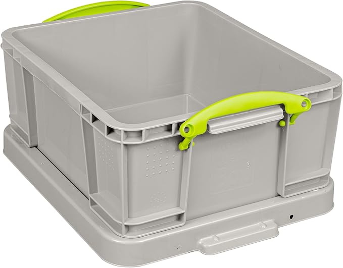 Really Useful Plastic Storage Box 18 Litre Recycled Dove Grey