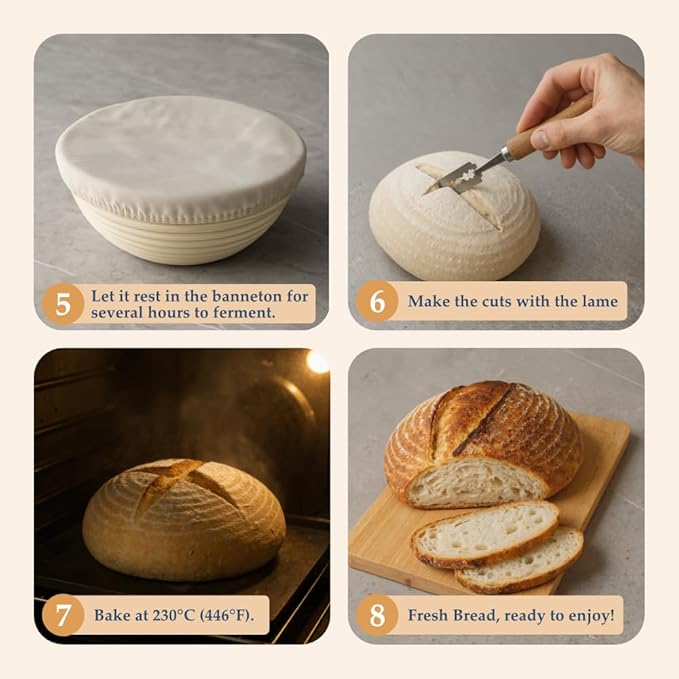 Trigli - 13 Pcs Sourdough Starter Kit with Jar - Sour Dough Starter Kits – Sourdough Bread Baking Supplies Set - Bread Making Tools with Dough Whisk, Scraper, Lame, Spatula, Silicone Brush