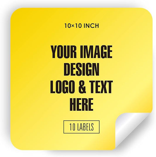 Custom Stickers Personalized Labels with Any Design Image Logo Text,Custom Thank You Label Stickers,10 Labels (Square,10"x10")