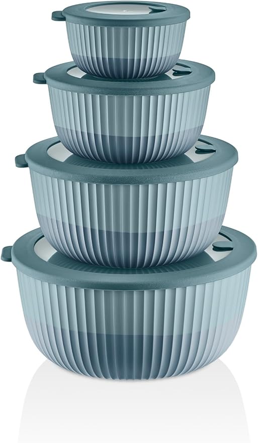 Mixing Bowls with Airtight Lids – 8 Piece Nesting Kitchen Set – BPA-Free, Leak-Proof & Stackable – Dishwasher, Microwave & Freezer Safe