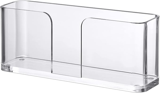 Amazing Abby Acrylic Guest Towel Napkin Holder (8.5"x4.5"), Plastic Napkin Dispenser with Non-Slip Pads, Clear Napkin Stand, Great for Kitchen Counter, Dining Table, Bathroom Vanity, and More