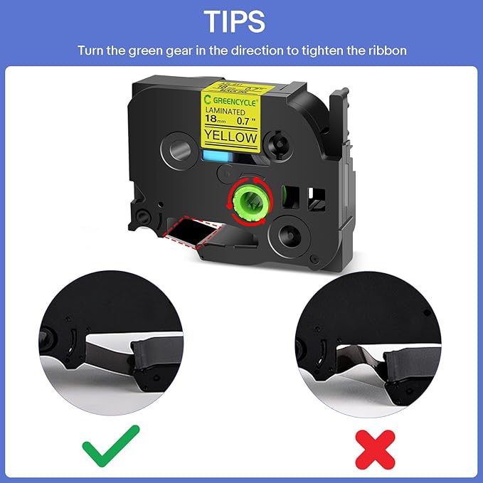 GREENCYCLE 10 Pack Compatible for TZe-641 TZe641 TZ641 TZ-641 Laminated AZE Label Tape 18mm 0.7 Inch 3/4" Black on Yellow for Ptouch PTD400, PTD400AD, PTD450, PTD600, PTP700, PTP710BT