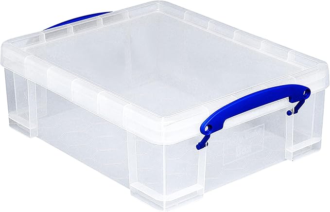 Really Useful Box 2 Pack Storage Bins, Clear Plastic Stackable Organizing Totes, 8.1 Liter