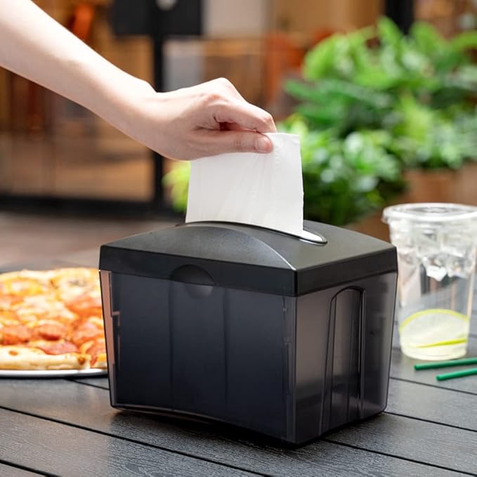 Restaurantware 7.5 x 6 x 6.3 Inch Napkin Holders 1 Rectangle Napkin Dispenser - Tabletop Easy Access Gray Plastic Commercial Napkin Dispensers Refillable For Countertops