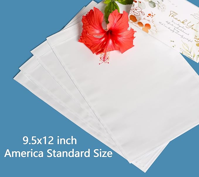 500 PCS 9.5"x 12" Clear Self-Adhesive Packing List Envelopes - Fit 8.5x11 inch Lettter - Shipping/Mailing Pouch Enclosed Bags for Packing Slips Invoice Label