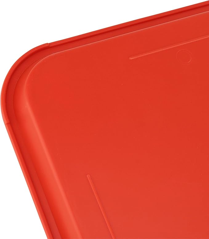ZOENHOU 14 Pack 16 x 12 Inch Fast Food Tray, Rectangular Cafeteria Serving Trays, Plastic Trays for Food, Orange