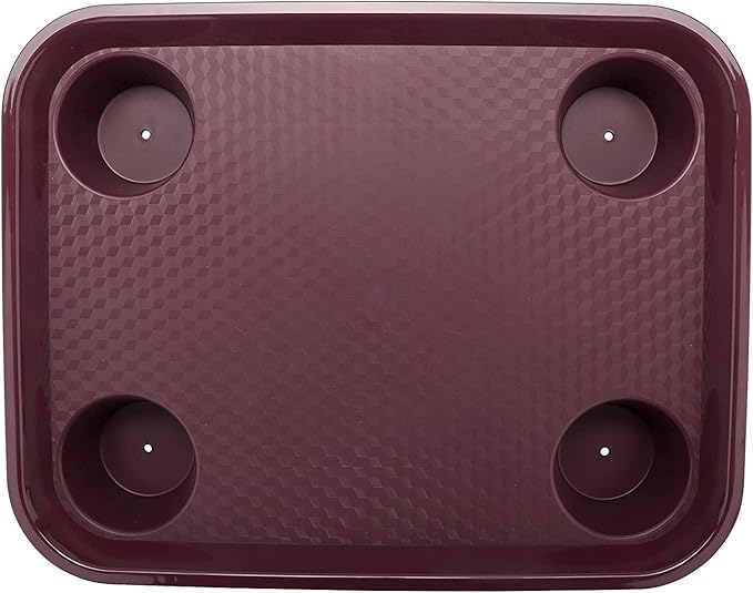 G.E.T. FT-20-BU BPA-Free Stackable Cafeteria / Fast Food Tray, 17" x 14", Burgundy (Set of 12)