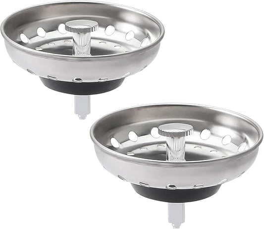 2 Pcs Kitchen Sink Filter and Plug Combination Basket, 304 Stainless Steel Drain Filter Basket with Handle