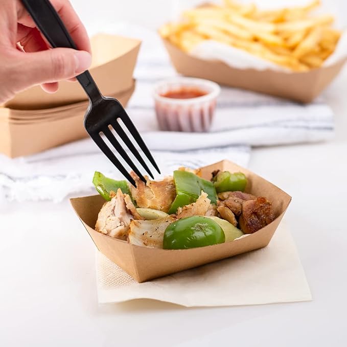 Karat FP-FT050K Kraft Paper Food Serving Tray, 0.5 lb Capacity, for Hotdog, Chips, Snacks, Pack of 1,000