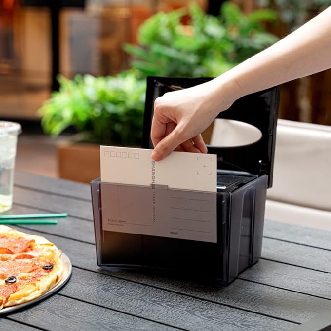 Restaurantware 7.5 x 6 x 6.3 Inch Napkin Holders 1 Rectangle Napkin Dispenser - Tabletop Easy Access Gray Plastic Commercial Napkin Dispensers Refillable For Countertops