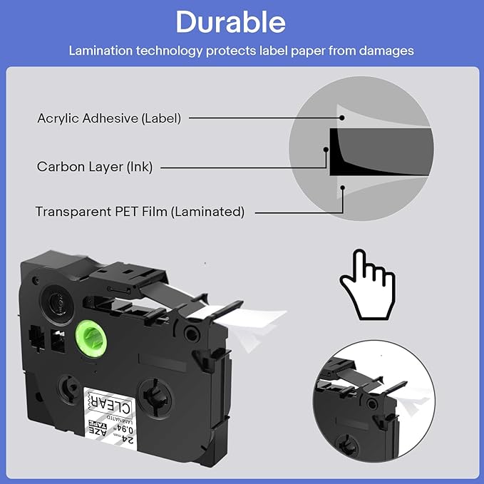 GREENCYCLE Compatible for Brother P-Touch Label Tape TZe-151 TZe-251 TZe-355 24mm 0.94" Laminated TZe TZ 1 inch Black on Clear/White and White on Black Label Tape for PTD600 PTD600VP PTP700, 3 Pack