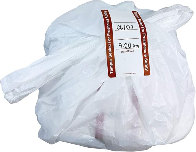 500 White Tamper Evident Food Seal Stickers with Date and Time, Labels for Food Containers, 2 x 4 Inches, Writable Tamper Proof Stickers, Tamper Evident Tape - Ideal for Secure Food Delivery