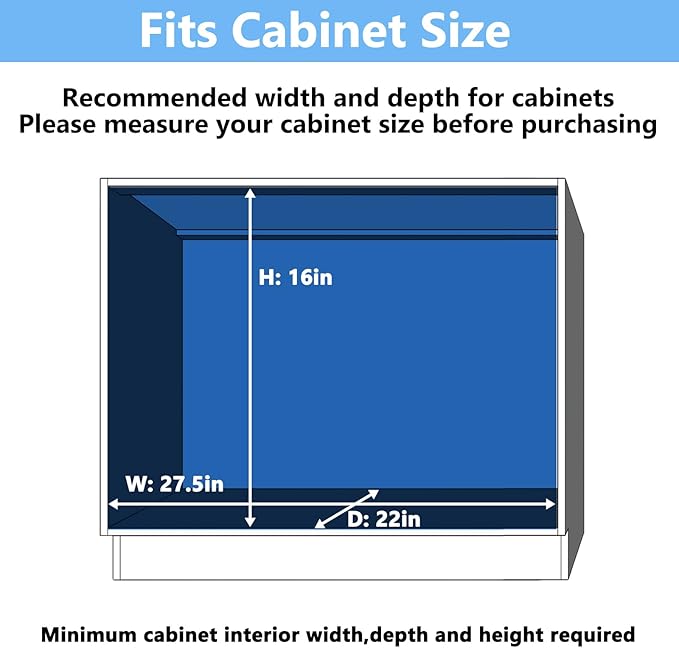 MODCART 2 Tier Individual Pull Out Cabinet Organizer 27" W x 21½" D, Heavy Duty Cabinet Pull Out Shelves, Slide Out Drawers Organization for Kitchen Cabinets Bathroom