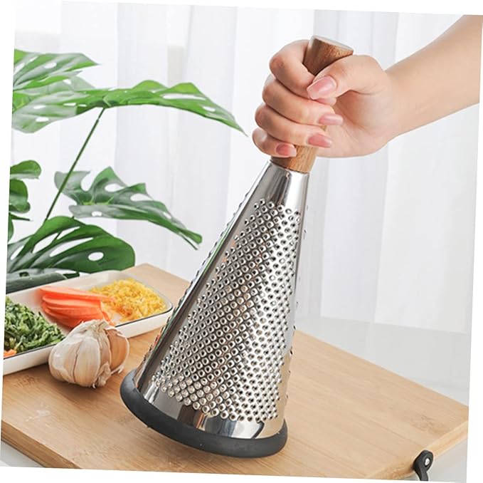 OFFSCH Manual Stainless Steel Cheese Grater with Ergonomic Handle Multi-purpose Kitchen Gadget for Grating Cheese Fruits and Vegetables Household Tool