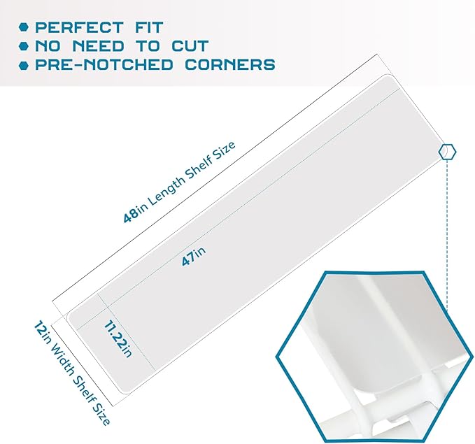 BRIAN & DANY Wire Shelf Liner 12" X 48", Heavy Duty Shelf Liners for Wire Shelving, Waterproof Protector Mats, Set of 4, Transparent