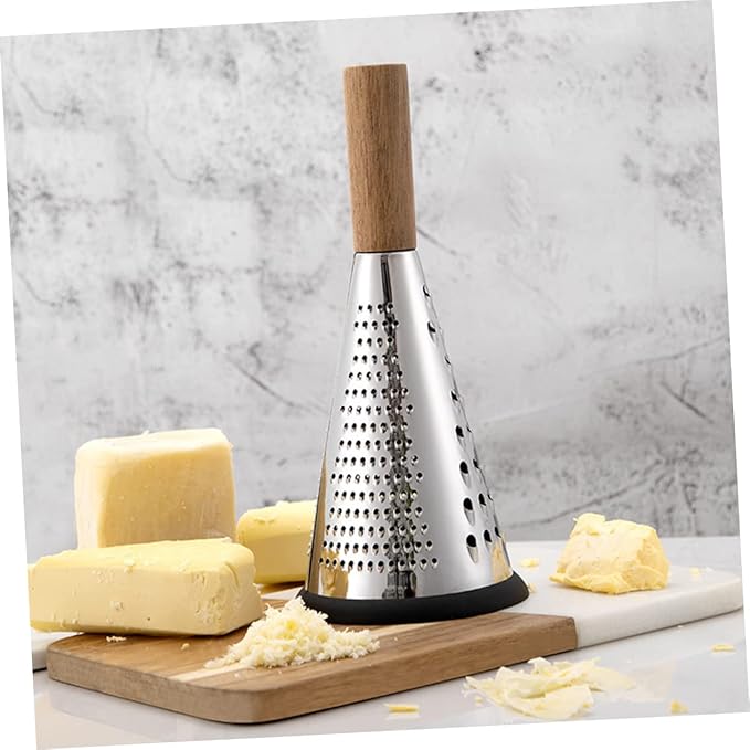 OFFSCH Manual Stainless Steel Cheese Grater with Ergonomic Handle Multi-purpose Kitchen Gadget for Grating Cheese Fruits and Vegetables Household Tool