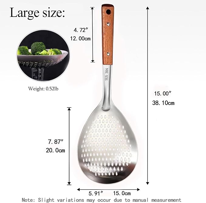 ANMIOU Stainless Steel Colander Strainer Pasta Food Noodle Grease Drain Fine Mesh Metal Kitchen Universal Clip on Spider Handle