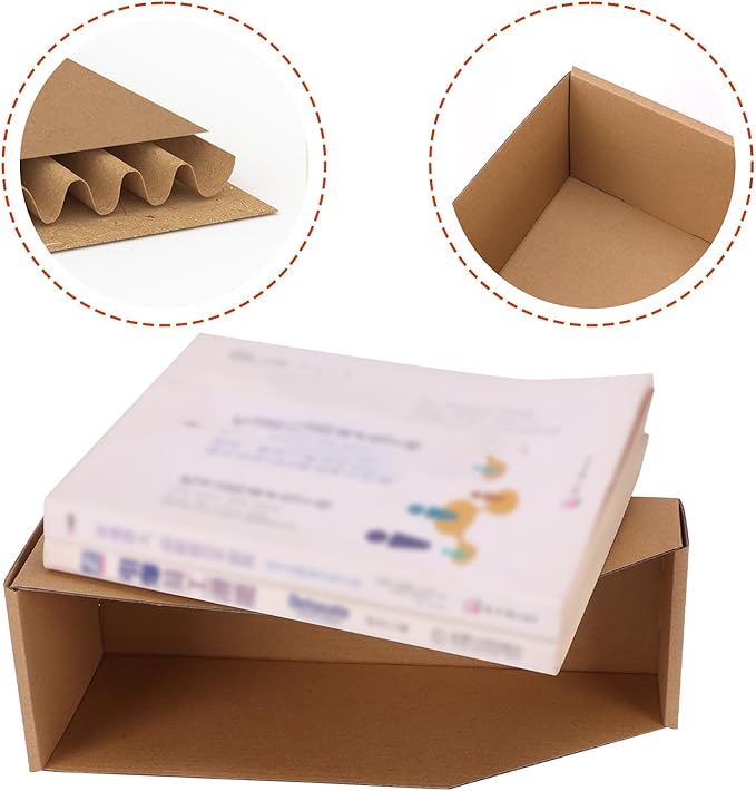 ZBEIVAN Corrugated Cardboard Storage Bins,12x4x4.5inch, 35 Packs, Brown