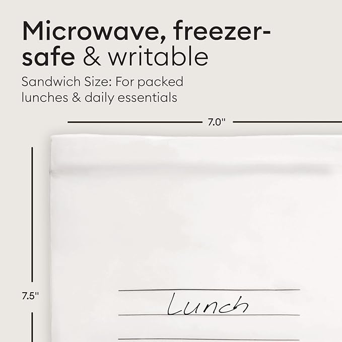 Vove Compostable Sandwich Bags 30 Ct – PFAS-Free, BPI Certified, Freezer Safe with Airtight Seal for School Lunches & Meal Prep, Plant-Based