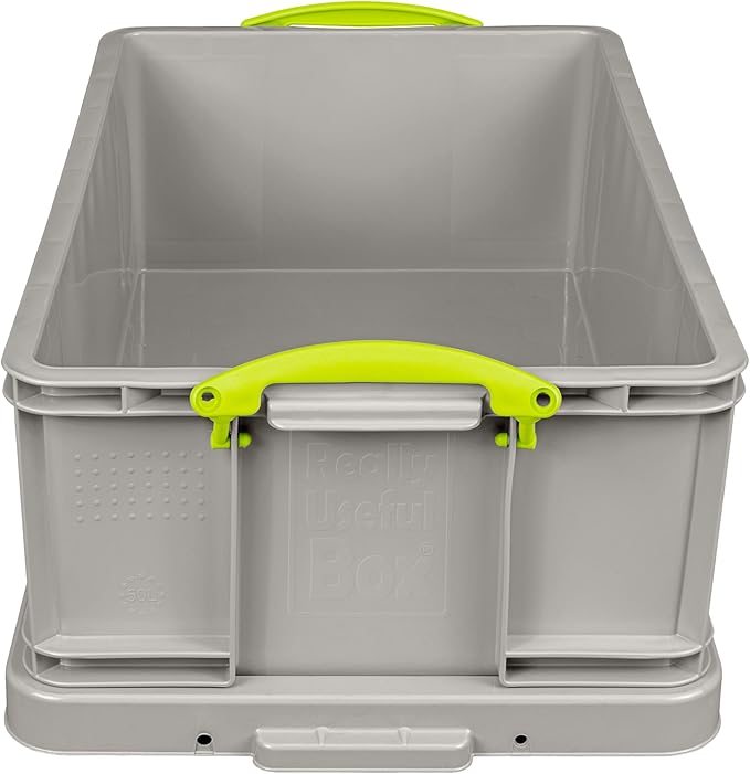 Really Useful Box Plastic Storage 50 Litre Recycled Dove Grey