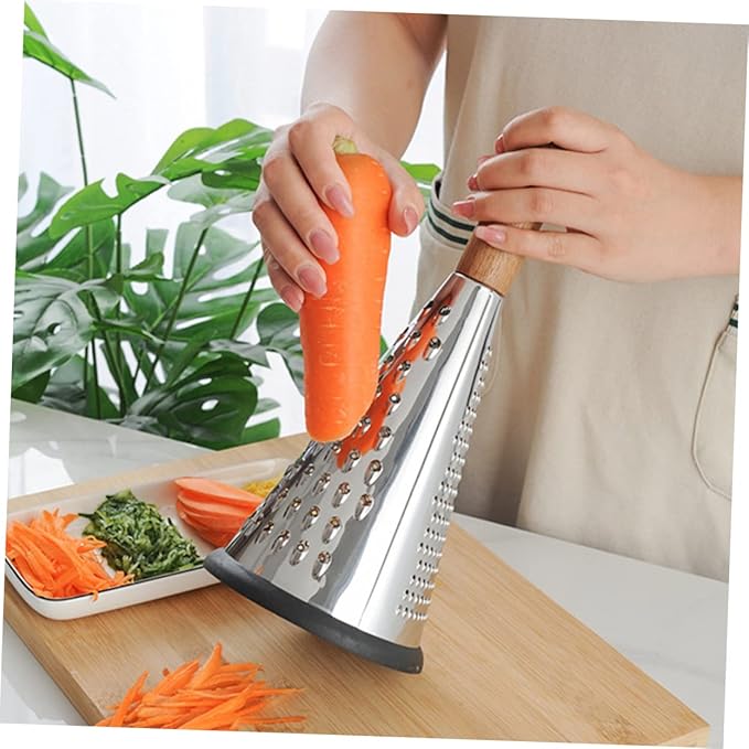 OFFSCH Manual Stainless Steel Cheese Grater with Ergonomic Handle Multi-purpose Kitchen Gadget for Grating Cheese Fruits and Vegetables Household Tool