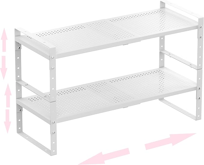 Multi-Functional Metal Shoe Rack, Space-Saving, Perfect for Entryway, Closet, Bathroom, etc. - Sturdy and Durable, High Weight Capacity（2PACKS/White/Large