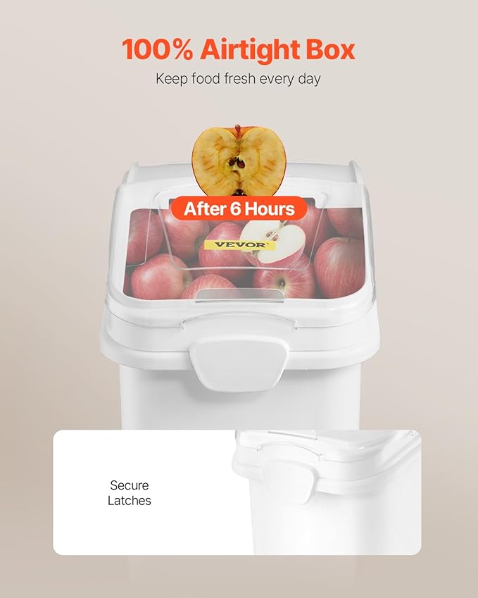 Mophorn 21 Gallon Food Storage Containers 500 Cup Ingredient Bin with Scoop and Sliding Lid Commercial Food Container Ideal for Rice storage, Dog Food Container, Flour and Sugar Containers, White